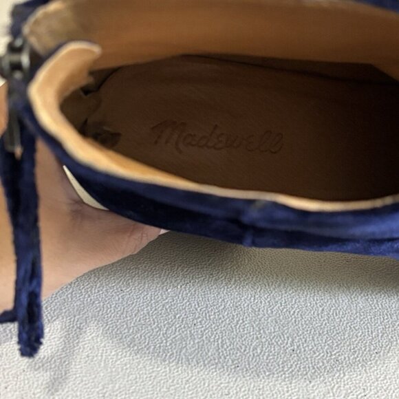 Madewell  The Jillian Ankle Boot in Blue Velvet, size 10 - Picture 6 of 10